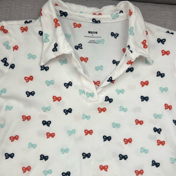 Anthropologie Maeve Bow Tie Collared Top - Picture 5 of 6